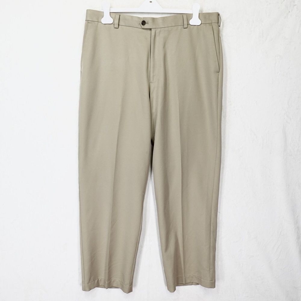 IZOD Golf Pants Mens 38 x 32 Khaki Tan Beige Lightweight‎ Straight Leg Wicking